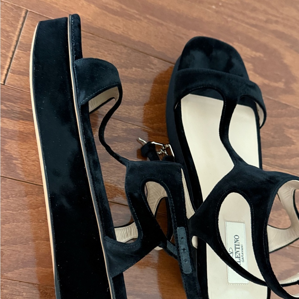 Valentino Women's Black Suede Sandals